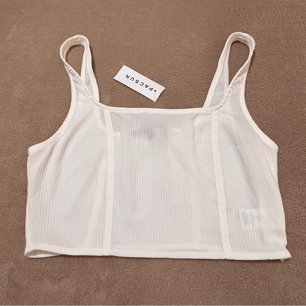 Kendall & Kylie White Textured Tank Top